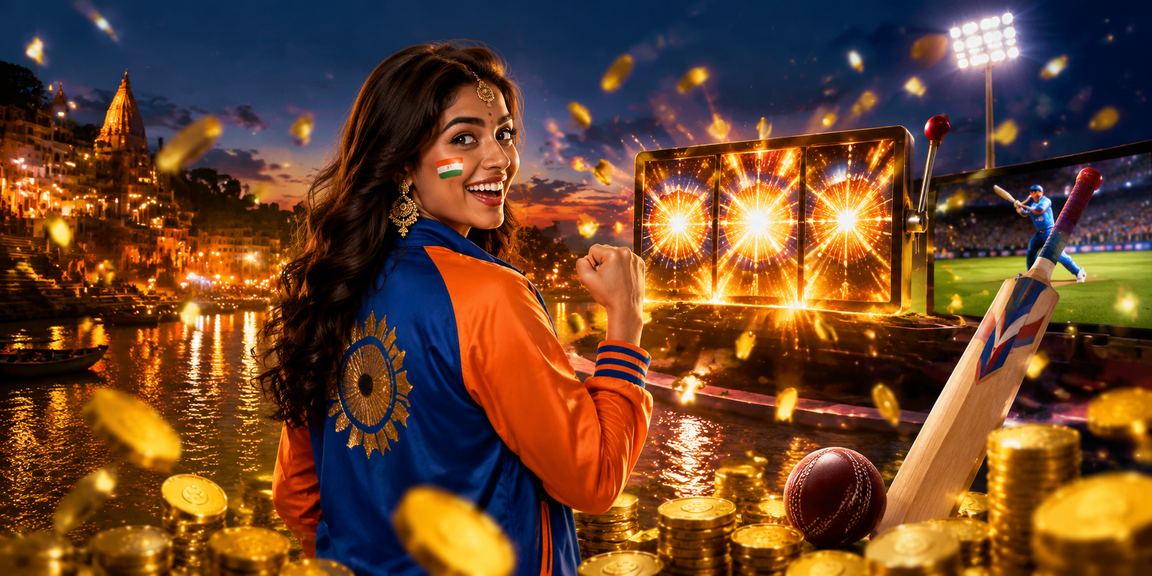 Mobile user playing Andar Bahar online at evening in Varanasi cricket betting ghat